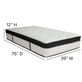 Flash Furniture 12 Inch Memory Foam And Pocket Spring Mattress Twin 8 Flash Furniture 12 Inch Memory Foam And Pocket Spring Mattress Twin - Image 6