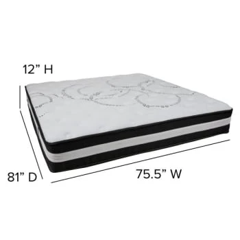 Flash Furniture 12 Inch Hybrid Mattress, King Mattress In A Box 8 Flash Furniture 12 Inch Hybrid Mattress, King Mattress In A Box - Image 6