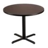 National Public Seating® Cafe Table "x" Base 30" Height 36" Round Mahogany Top -Household Supplies Store 207145 w MainProductImage Lg