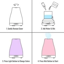 Healthsmart Essential Oil Diffuser & Cool Mist Humidifier For Small Rooms, White -Household Supplies Store 208758 w DetailedProductView6 Lg