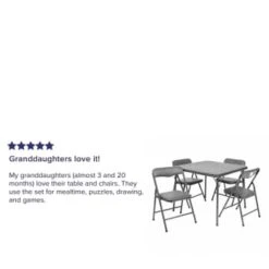 Flash Furniture Kids Gray 5 Piece Folding Table And Chair Set -Household Supplies Store 210363 w DetailedProductView3 Lg