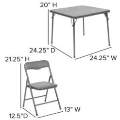 Flash Furniture Kids Gray 5 Piece Folding Table And Chair Set -Household Supplies Store 210363 w DetailedProductView6 Lg