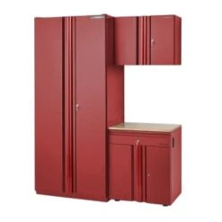 Husky 3-Piece Storage System In Red, 1 Drawer, 64 In. W X 81 In. H X 24 In. D