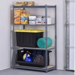 Muscle Rack 4-Tier Steel Shelving In Gray, 36 In. W X 60 In. H X 18 In. D -Household Supplies Store 211258 w DetailedProductView1 Lg