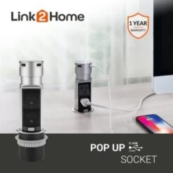Link2home Space Saver Pop Up Outlet Station, 2 Power Outlets 15a, 2 Usb Ports -Household Supplies Store 212976 DetailedProductView2 Lg