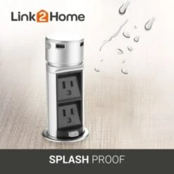 Link2home Space Saver Pop Up Outlet Station, 2 Power Outlets 15a, 2 Usb Ports -Household Supplies Store 212976 DetailedProductView3 Lg