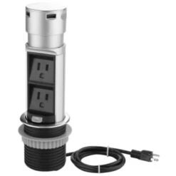 Link2home Space Saver Pop Up Outlet Station, 2 Power Outlets 15a, 2 Usb Ports