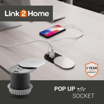 Link2home Space Saver Grommet Socket, 1 Power Outlet 15a, 1 Usb Port 2.4a 8 Link2home Space Saver Grommet Socket, 1 Power Outlet 15a, 1 Usb Port 2.4a - Image 6