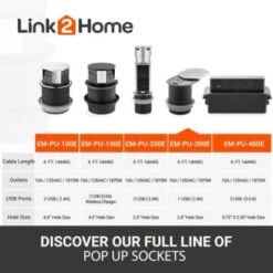 Link2home Space Saver Grommet Socket, 1 Power Outlet 15a, 1 Usb Port 2.4a 23 Link2home Space Saver Grommet Socket, 1 Power Outlet 15a, 1 Usb Port 2.4a -Household Supplies Store 212977 DetailedProductView8 Lg