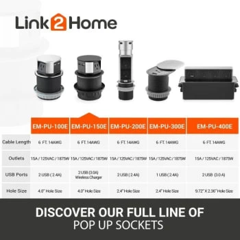 Link2home Space Saver Pop Up Outlet 10w Fast Induction Charger With Type-C Usb 11 Link2home Space Saver Pop Up Outlet 10w Fast Induction Charger With Type-C Usb - Image 9