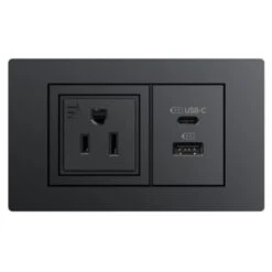 Teleadapt Powerhub Mini With Tamper Resistant Us Outlet Usb-A & Usb-C Black