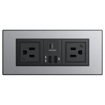 Teleadapt Powerhub E With 2 Tamper Resistant Us Outlets, Black 4 Teleadapt Powerhub E With 2 Tamper Resistant Us Outlets, Black - Image 2