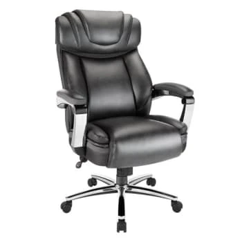 Realspace Axton Dark Gray/chrome Big & Tall Bonded Leather High-Back Chair 3 Realspace Axton Dark Gray/chrome Big & Tall Bonded Leather High-Back Chair