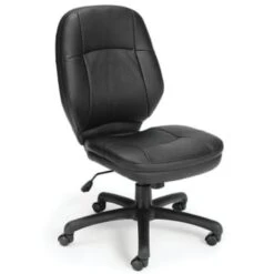 Ofm Stimulus Series Black/silver Leatherette Mid-Back Chair