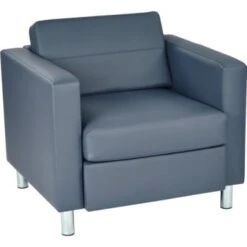 Worksmart Blue Pacific Arm Chair With Chrome Finish Legs