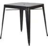 Worksmart Metal Dining Table With Umbrella Hole Center Placement In Matte Black 2 Worksmart Metal Dining Table With Umbrella Hole Center Placement In Matte Black -Household Supplies Store 222382 V Lg
