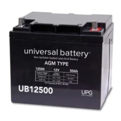 Universal Power Group 12-Volt 50 Ah L2 Terminal Sealed Agm Rechargeable Battery