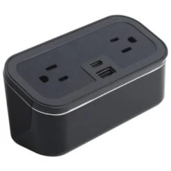 Brandstand Cubie Mini 2.0 Black - 2 Power Outlets And 1 Usb-A And 1 Usb-C Ports