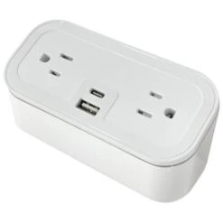 Brandstand Cubie Mini White - 2 Power Outlets And 1 Usb-A And 1 Usb-C Ports