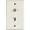 Westek 1 Gang Catv F Type Connector Phone Jack Wall Plate Ivory Package Of 10