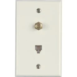 Westek 1 Gang Catv F Type Connector Phone Jack Wall Plate Ivory Package Of 10
