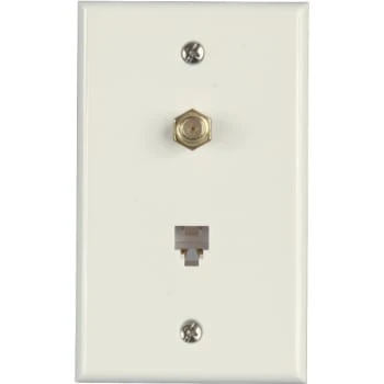 Westek 1 Gang Catv F Type Connector Phone Jack Wall Plate Ivory Package Of 10 3 Westek 1 Gang Catv F Type Connector Phone Jack Wall Plate Ivory Package Of 10