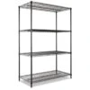 Alera® Industrial Heavy-Duty Wire Shelving Kit, 4-Shelf, 48w X 24d X 72h, Black -Household Supplies Store 250604 WebOnly Lg
