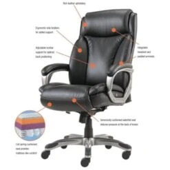 Alera® Veon Series Executive Highback Leather Chair, Coil Spring Seat, Black -Household Supplies Store 250628 2 WebOnly Lg 1