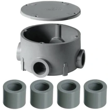 Carlon 3/4 In Pvc Type-X Round Junction Box With Cover 3 Carlon 3/4 In Pvc Type-X Round Junction Box With Cover