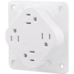Hubbell® 4-Plex 15 Amp 125 Volt 1-2 Gang Standard Outlet Adapter Plate (White)