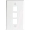 Westek 1-Gang 3-Port Data Jack Wall Plate, White Package Of 10