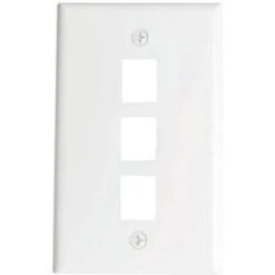 Westek 1-Gang 3-Port Data Jack Wall Plate, White Package Of 10