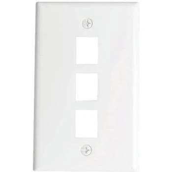 Westek 1-Gang 3-Port Data Jack Wall Plate, White Package Of 10 3 Westek 1-Gang 3-Port Data Jack Wall Plate, White Package Of 10