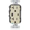 Leviton 20a Duplex Outlet W/type A And Type-C Usb Chargers, Ivory -Household Supplies Store 273052 MainProductImage Lg
