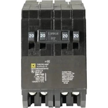 Square D Homeline 2-20 A Single-Pole 1-20 A 2-Pole Quad Tandem Circuit Breaker 4 Square D Homeline 2-20 A Single-Pole 1-20 A 2-Pole Quad Tandem Circuit Breaker - Image 2