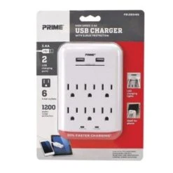 Prime Wire & Cable® 6-Outlet/USB Surge Protector -Household Supplies Store 282670 InthePackageView UNI Lg