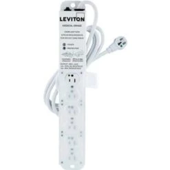 Leviton Medical Grd Surge Protected 6-Outlet Power Strip W/ 7' Cord