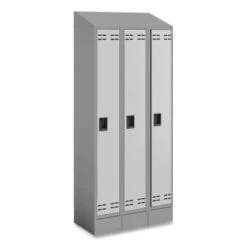 Safco Triple Continuous Metal Locker Base Addition, 35w X 16d X 5.75h, Gray -Household Supplies Store 291918 LeftView Lg