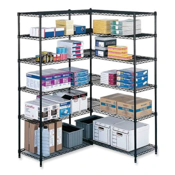 Safco Industrial Extra Shelf Pack, 36"w X 24"d X 1.5"h, Black, 2 Per Pack 4 Safco Industrial Extra Shelf Pack, 36"w X 24"d X 1.5"h, Black, 2 Per Pack - Image 2