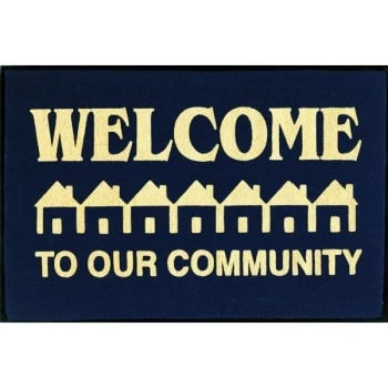 Welcome To Our Community Floor Mat, Navy, 6' X 4' 3 Welcome To Our Community Floor Mat, Navy, 6' X 4'