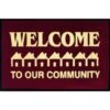 Welcome To Our Community Floor Mat, Maroon, 6' X 4' -Household Supplies Store 293343 PT Lg 1