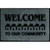 Welcome To Our Community Floor Mat, Charcoal, 6' X 4' -Household Supplies Store 293344 PT Lg 1