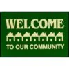 Welcome To Our Community Floor Mat, Hunter Green, 3' X 2'