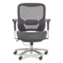 Safco Lineage™ Big & Tall All-Mesh Task Chair, 19.5" To 23.25", Black Seat -Household Supplies Store 296004 FrontView straighton Lg