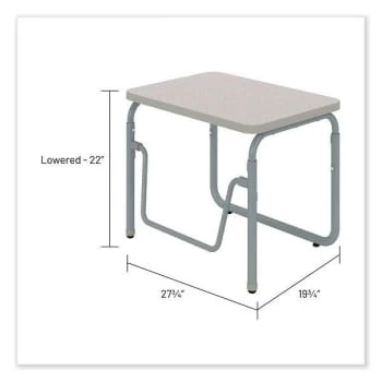 Safco Alphabetter® 2.0 Height Student Desk With Pendulum, 22" To 30", Gray 12 Safco Alphabetter® 2.0 Height Student Desk With Pendulum, 22" To 30", Gray - Image 10