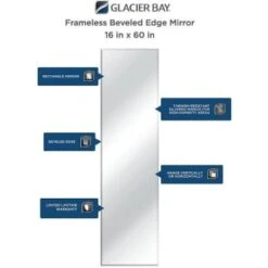 Glacier Bay 16" X 60" Frameless Beveled Edge Vanity Mirror "silver -Household Supplies Store 297347 DetailedProductView3 Lg