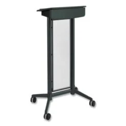 Safco Impromptu® Lectern, 26.5" X 18.75" X 46.5", Black -Household Supplies Store 297482 FrontView straighton Lg