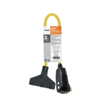 Prime Wire & Cable® Shock Safe Sjtw 5 Amp Extra Heavy-Duty Triple Tap Adapter W/ Gfci Plug 4 Prime Wire & Cable® Shock Safe Sjtw 5 Amp Extra Heavy-Duty Triple Tap Adapter W/ Gfci Plug - Image 2