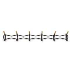 Safco Family Coat Wall Rack, 6 Hook, 42.75"w X 5.25"d X 7.25"h, Black 8 Safco Family Coat Wall Rack, 6 Hook, 42.75"w X 5.25"d X 7.25"h, Black -Household Supplies Store 300673 FrontView straighton Lg