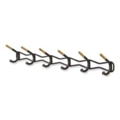 Safco Family Coat Wall Rack, 6 Hook, 42.75"w X 5.25"d X 7.25"h, Black 9 Safco Family Coat Wall Rack, 6 Hook, 42.75"w X 5.25"d X 7.25"h, Black -Household Supplies Store 300673 RightView Lg